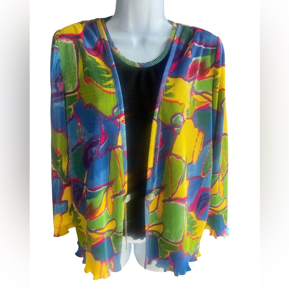 Cyrous vintage vibrant pleated blouse L